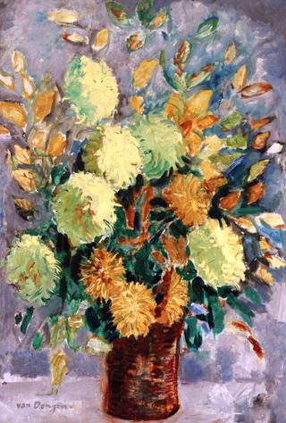 Vase of Chrysanthemums