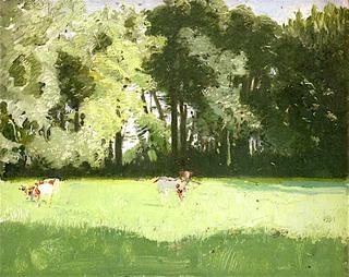 Landscape with Cattle in Sunshine