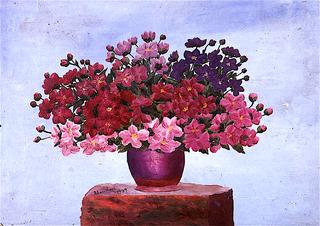 Flowers in a Pink Vase