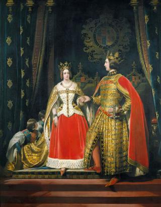 维多利亚女王和阿尔伯特王子在1842年5月12日的舞会服装上