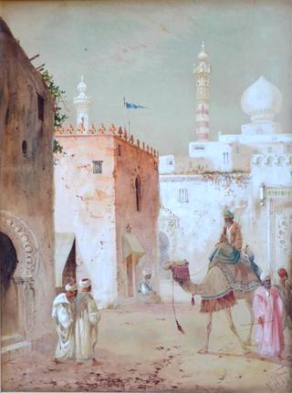 Figures and a Camel in a Middle Eastern Street