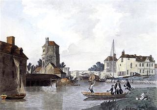 Folly Bridge and Bacon's Tower (after M. A. Rooker)