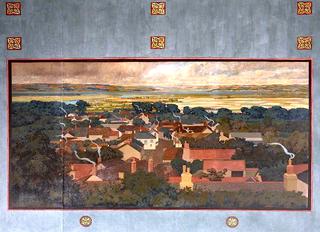 View across Braunton, Devon, with the Estuary and the Great Field in the Distance