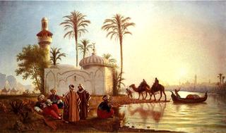 Evening Smoke by the Mosque