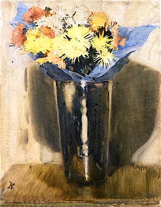 Flowers in Paper in a Vase