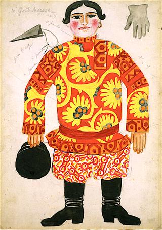 Costume design for a Russian peasant in "The Golden Cockerel"