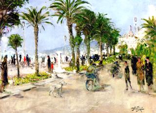 Les palmiers sur la promenade des Anglais à Nice