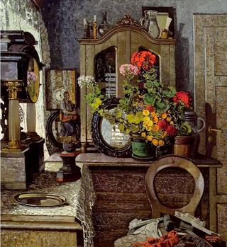 Interior with bunch of flowers