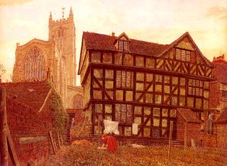 Church And Ancient Uninhabited House At Ludlow