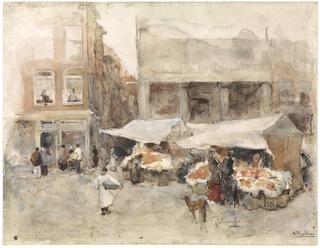 Market with Flower Stalls