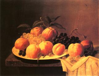 Still Life with Peaches and Grapes