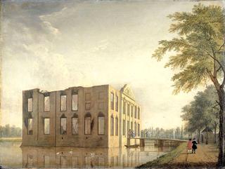 Berckenrode Castle in Heemstede after the fire of 4-5 May 1747: side view