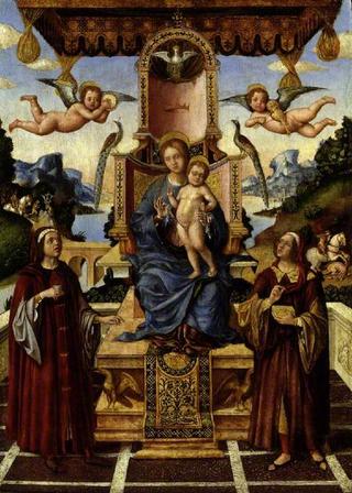 圣母和圣子与圣人科斯马斯和达米安、圣尤斯塔斯和圣乔治一起登基