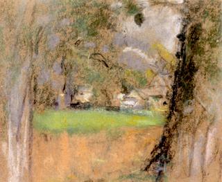 The Farm, View between the Tree Trunks