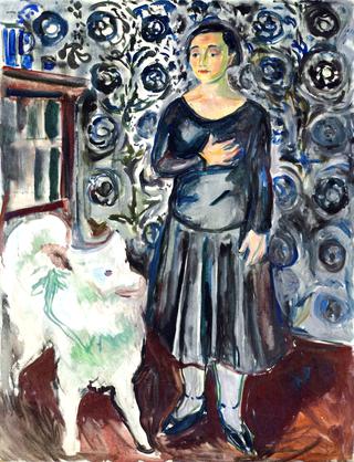 Woman with Samoyed