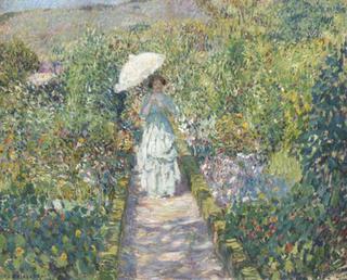 Garden Path with Young Woman