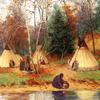 印第安人在树林里扎营