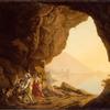 那不勒斯王国海边的岩洞，日落时分