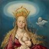 圣母玛利亚作为天皇，哺育婴儿基督