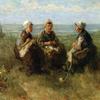三个女人在海边编织