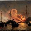 1710年克格湾战役中燃烧的丹纳博格号
