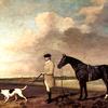 瓦伦丁·奈特利和他的射击小马“君主”以及他的指针“贝尔”，在巴顿球场