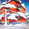 松树红楼，冬天，城市绘画