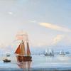 Sailing boats on Øresund, in the background the island of Hven