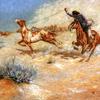 纳瓦霍人用绳索套住野马