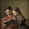 The Artist's Sisters Signe and Henriette Reading a Book