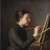 画家阿格尼丝·保尔森，画家的妹妹，在画架上