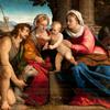圣母和圣徒的孩子施洗约翰，彼得和一个女圣徒