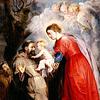 圣方济各从圣母手中接过婴儿耶稣