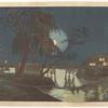 Teahouse at Imadobashi by Moonlight