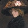 一位戴帽子的优雅女士的画像