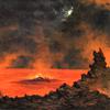 夜间的火山