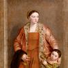 利维娅·达波尔图·蒂恩伯爵夫人和女儿戴达米亚的画像