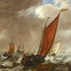 一艘荷兰渡船在微风中航行