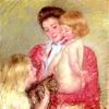 莱茵·勒斐伏尔带着金发宝宝和萨拉抱着一只猫