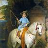 列支敦士登未来王子约翰二世的白色小马肖像