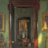 室内，拉特兰别墅，波特尼顿，利兹：通过敞开的门的视野