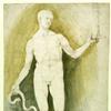 男裸体，带玻璃和蛇，即阿斯克勒庇俄斯